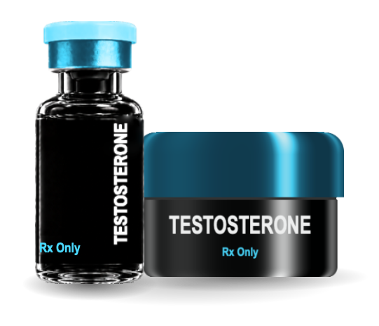 The two TitanXY Drive treatments in unbranded prescription packaging, on a studio shelf